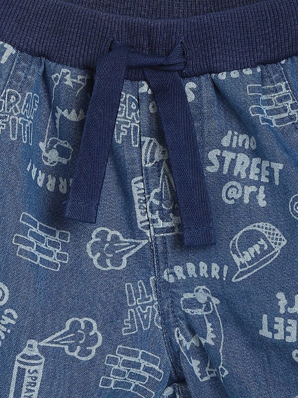 Boys Medium Blue Printed Short Trouser image number 2